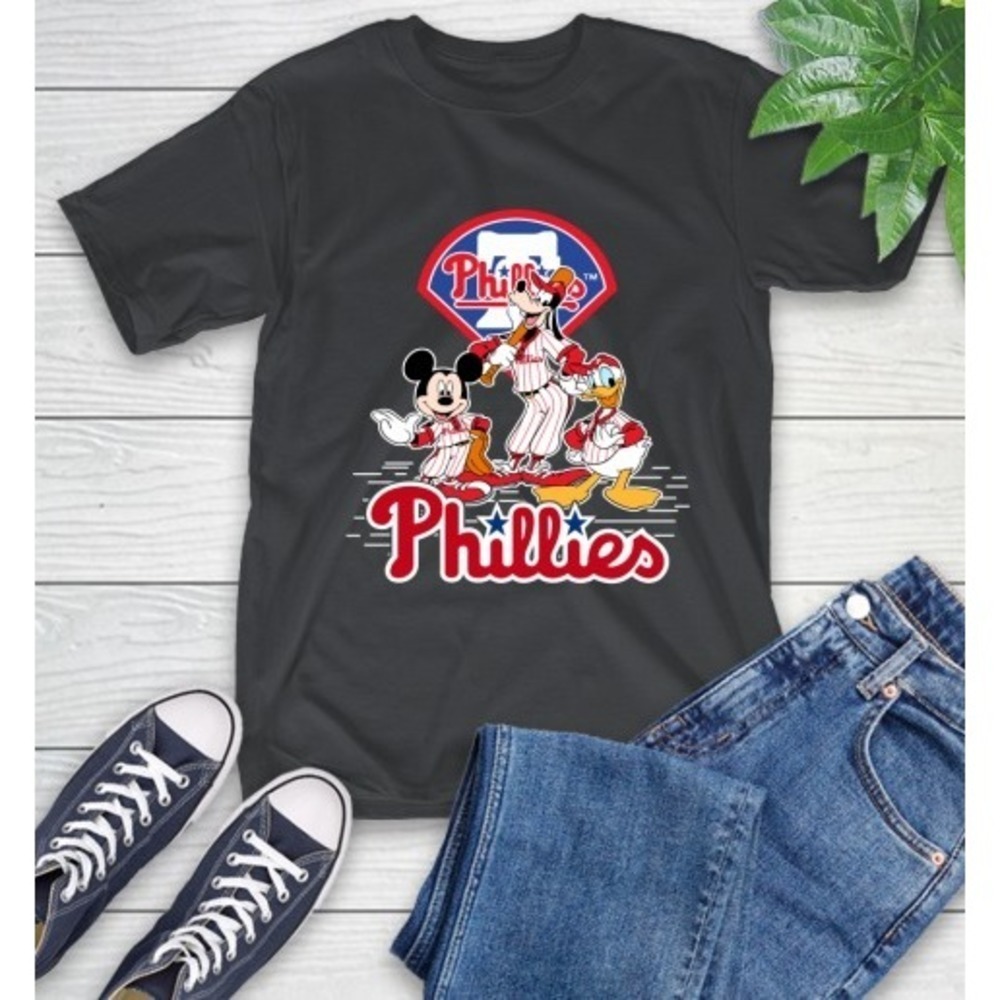 Mlb Philadelphia Phillies Mickey Mouse Donald Duck Goofy Baseball T Shirt